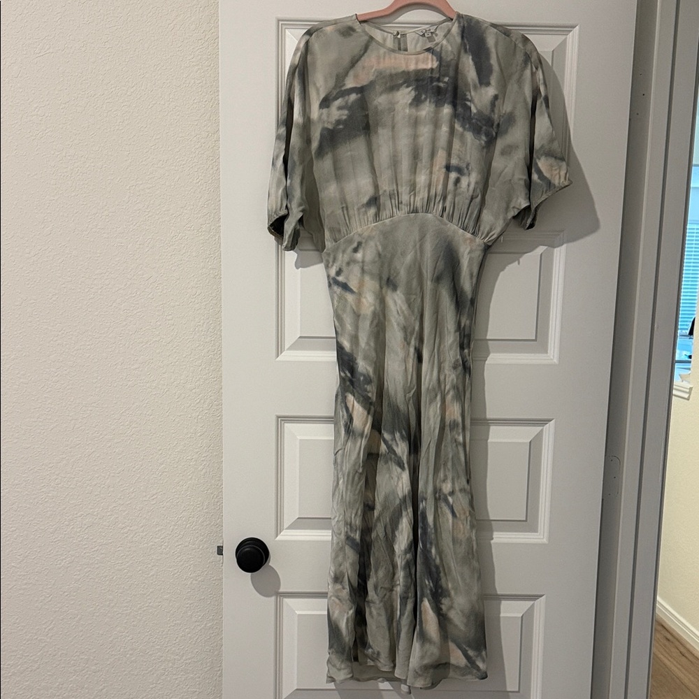 Rails Tie-Dye Midi Dress in Black and Cream